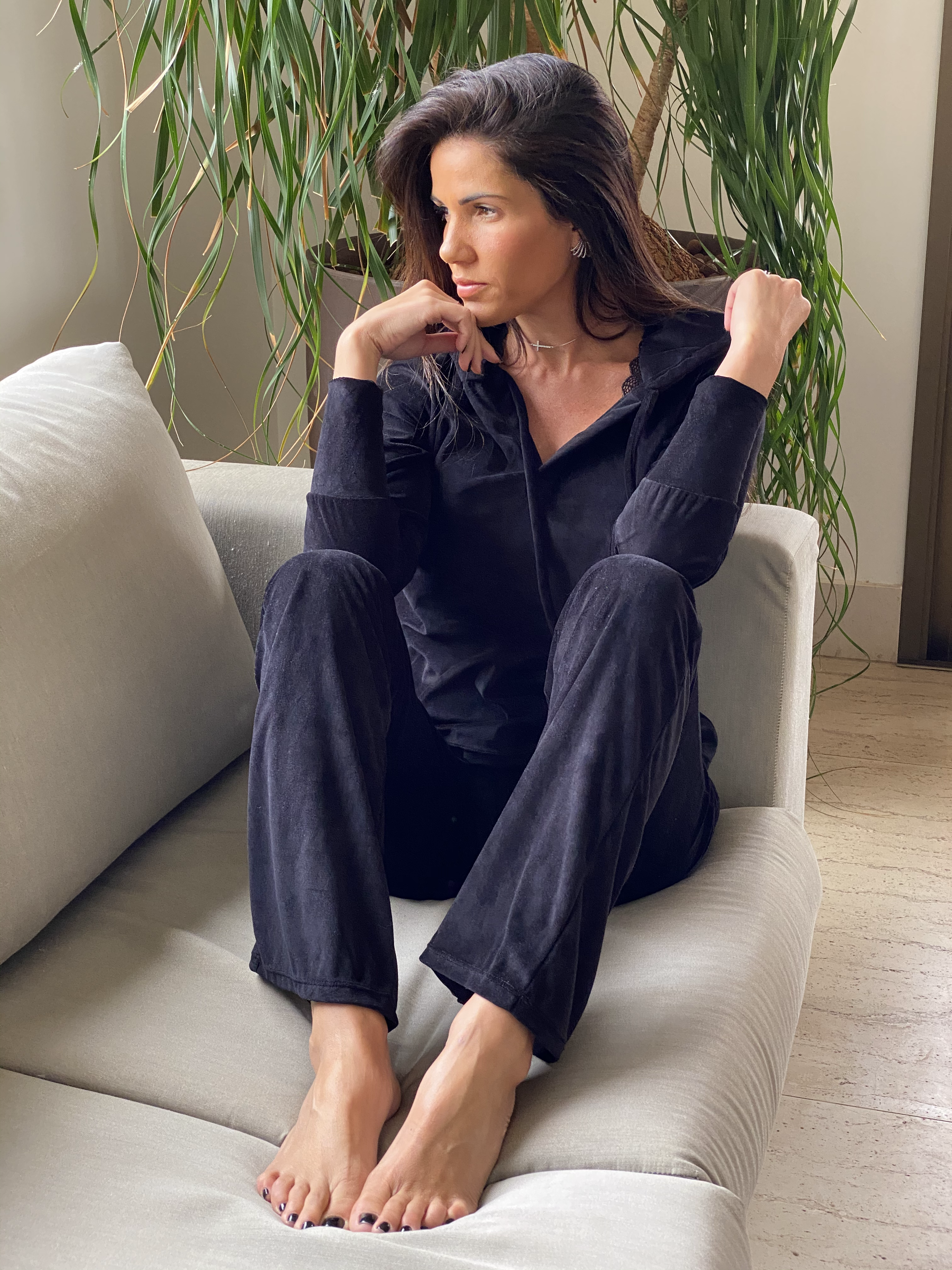 Conjunto Plush Calça Flare - Preto — Conjuntos